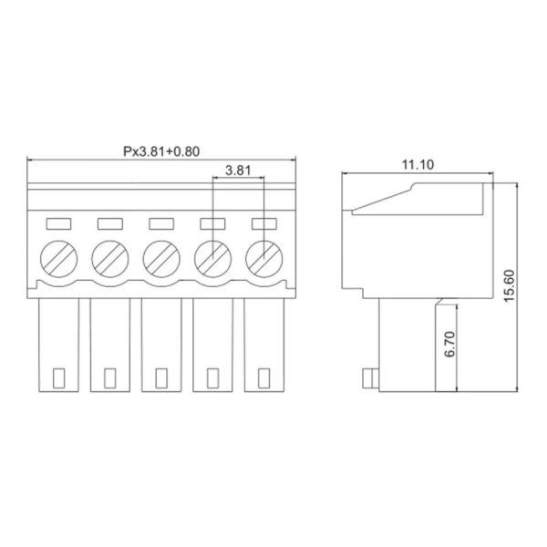 Összedugható sorkapocs 3.81mm (15EDG)  egyenes aljzat többféle méretben - Image 3
