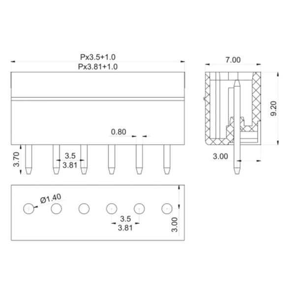 Összedugható sorkapocs 3.81mm (15EDG) dugó többféle méretben