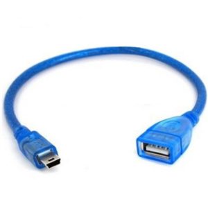 Mini USB kábel 30 cm-es kék