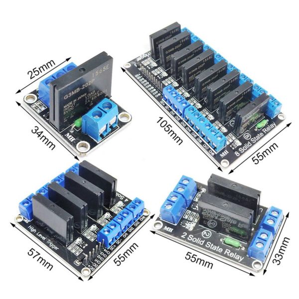 2 A-es szilárdtest relé (SSR) modul, 5 V-os