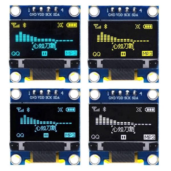 0.96"-os OLED kijelző modul SSD1306/SSD1315 vezérlővel