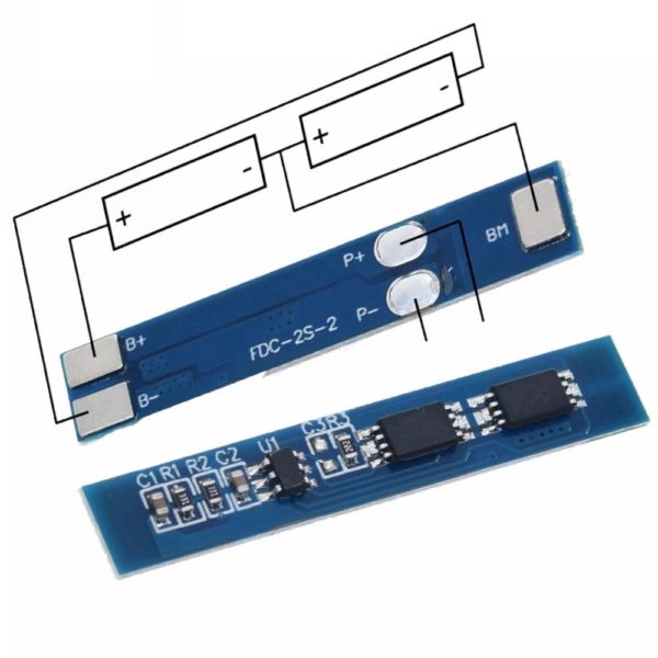 2S 3A BMS Li-ion akkumulátor védő modul balansz nélkül - Image 3