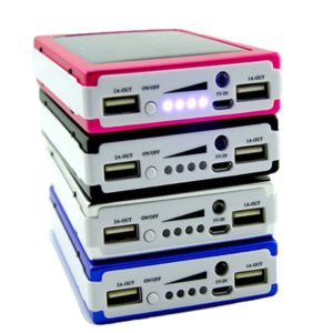 Félig összerakott napelemes powerbank ház 5 db 18650-es akkumulátorhoz, fekete