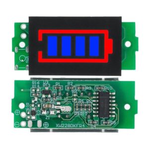 Akkumulátor töltöttség jelző 1S - 4S Li-ion akkumulátorokhoz, kék - 2S
