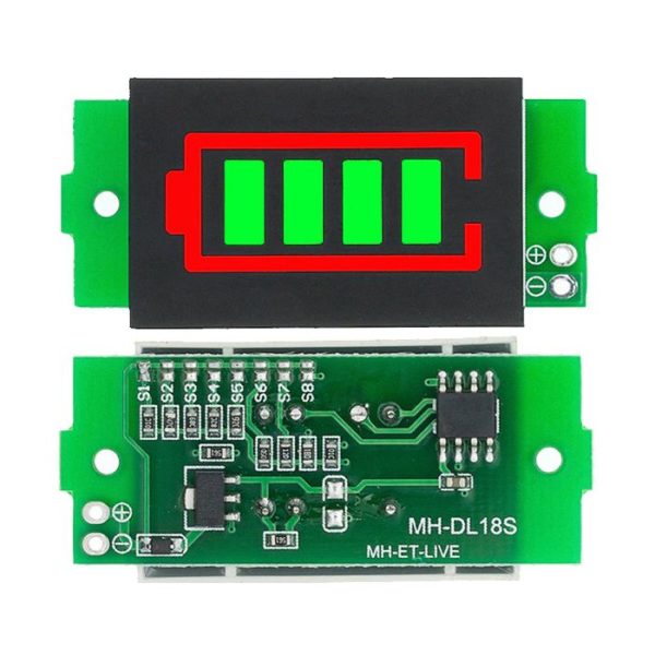 Univerzális akkumulátor töltöttség jelző 1S - 8S Li-ion akkumulátorokhoz