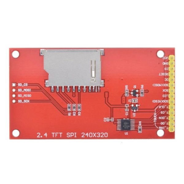 2.4" 240x320 pixeles SPI TFT touch kijelző modul SD kártyaolvasóval ILI9341 vezérlővel