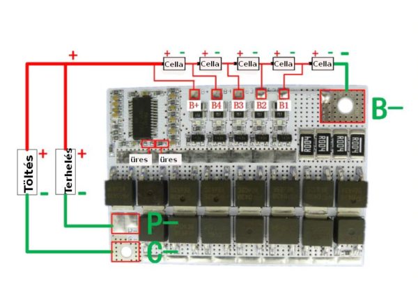 5S 80/100A BMS LiFePO4 akkumulátor védő modul balansz funkcióval - Image 2