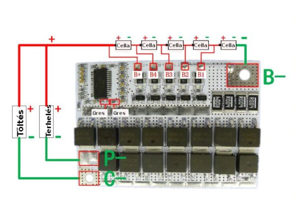 5S 80/100A BMS LiFePO4 akkumulátor védő modul balansz funkcióval