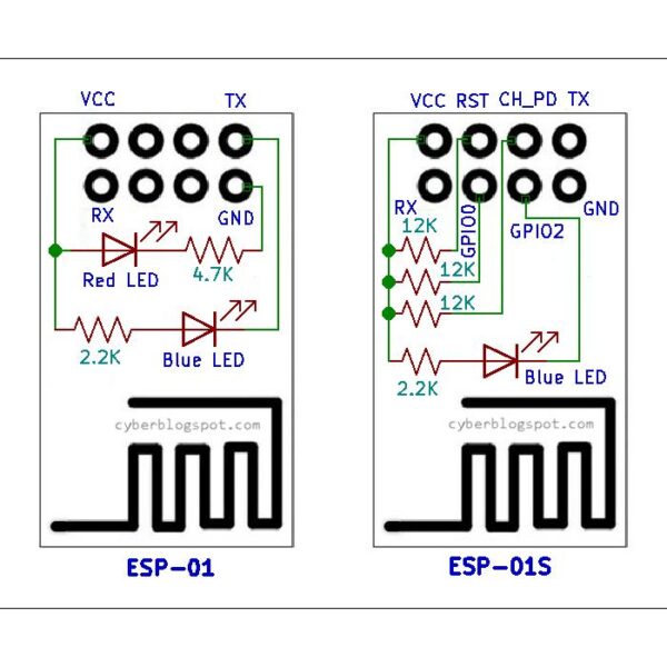 ESP-01S WiFi kommunikációs modul 32 bites ESP8266-tal - Image 4