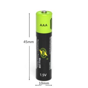 ZNTER AAA Li-ion 1.5V microUSB tölthető elem, 600mAh