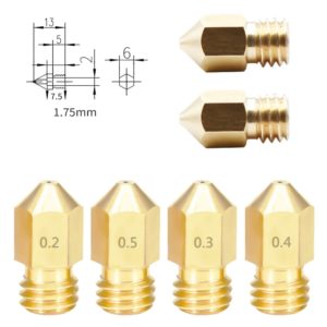 Sárgaréz 3D nyomtató fúvóka MK8 fejhez, 1.75mm-es szálhoz