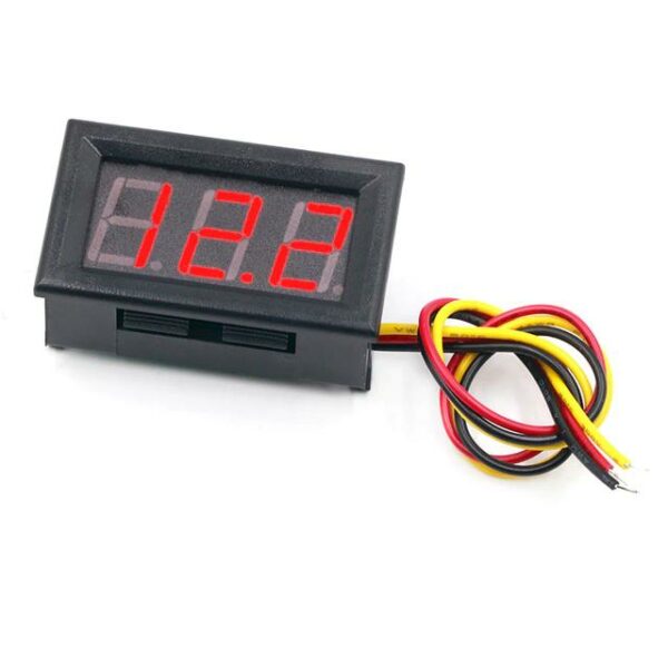 Ledes panelmérő voltmérő, 3 digites, 3 vezetékes, 100 V-ig, többféle színben