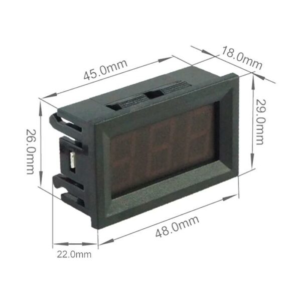 Ledes panelmérő voltmérő, 3 digites, 3 vezetékes, 100 V-ig, többféle színben - Image 2