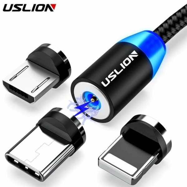 USLION USB töltőkábel cserélhető mágneses csatlakozóhoz (csatlakozó nélkül)
