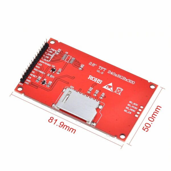 2.8" 240x320 pixeles SPI TFT kijelző modul SD kártyaolvasóval ILI9341 vezérlővel - Image 2