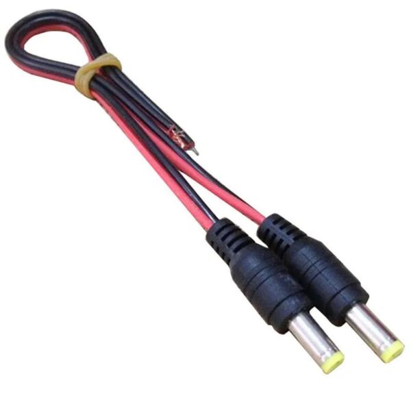 5.5x2.1mm-es jack dugó szerelt piros-fekete kábellel