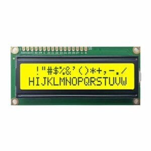 2x16 karakteres LCD modul zöldessárga háttérvilágítással I2C-vel