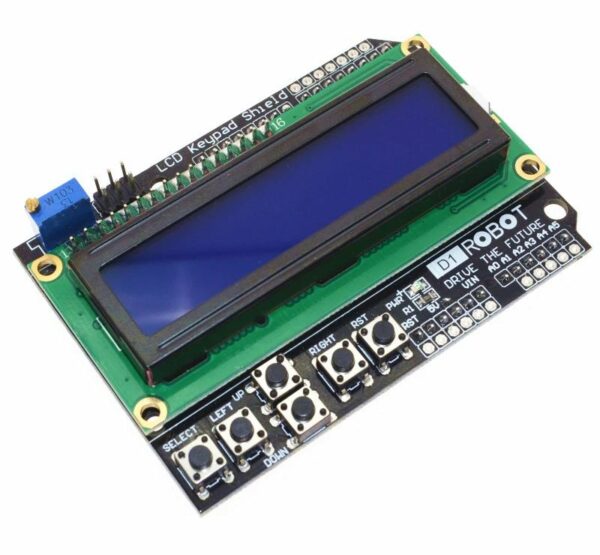 LCD1602 kijelző modul billentyűzettel Arduino Uno-hoz is