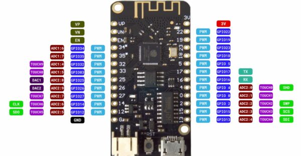 Wemos LOLIN32 lite 26 pines ESP32 fejlesztőpanel WiFi, Bluetooth, USB-C - Image 2