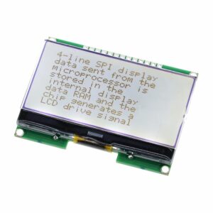 GMG12864 128x64 pixeles LCD modul elölnézetből háttérvilágítással