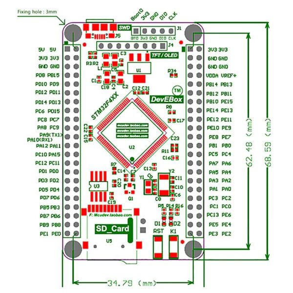 STM32F407VGT6 DevEBox fejlesztő modul készlet