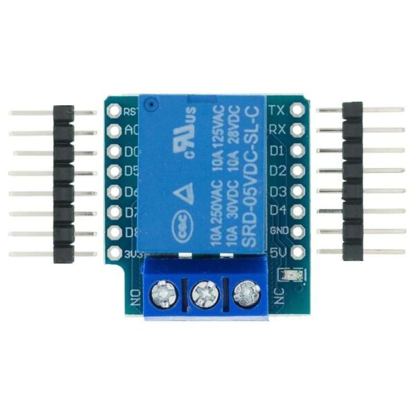 1 csatornás relé modul WeMos D1 Mini mikrokontroller modulhoz