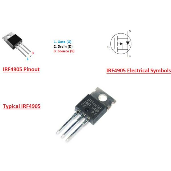 IRF4905 P-csatornás teljesítmény MOSFET 55V 74/52A