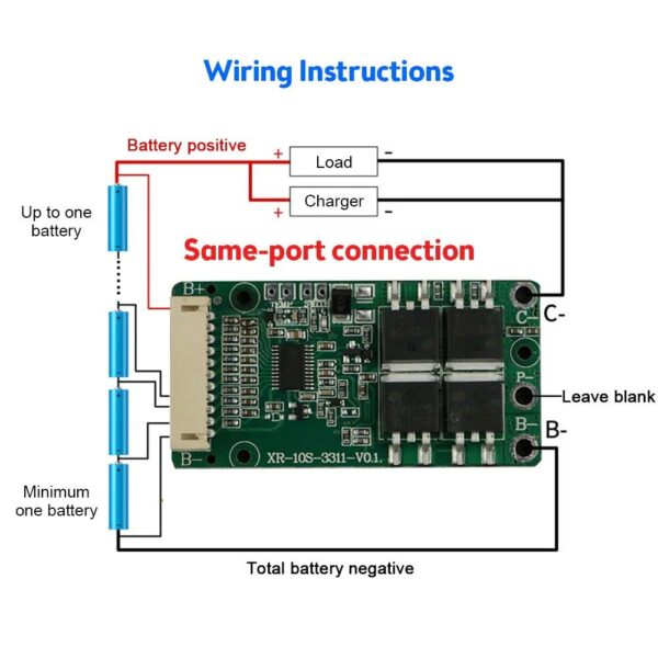 10S 15A Li-ion BMS akkumulátor védő modul balansz nélkül - Image 2