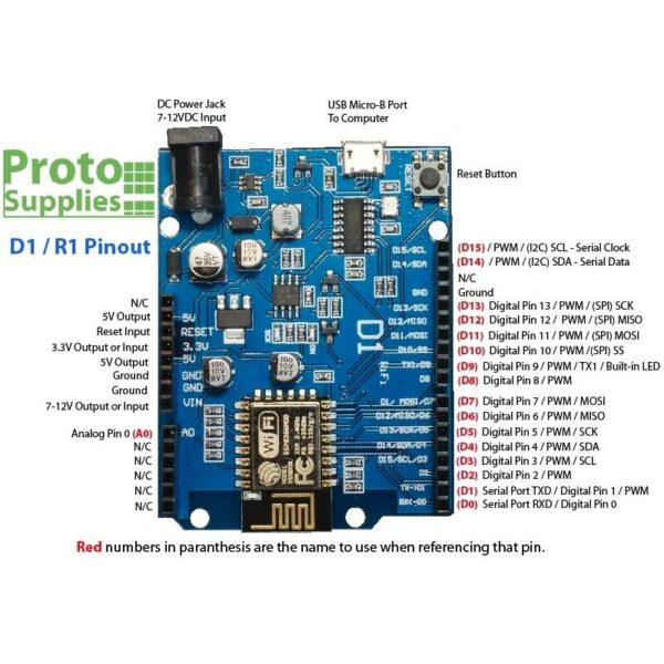 ESP8266 WeMos D1 UNO fejlesztő panel CH340G-vel