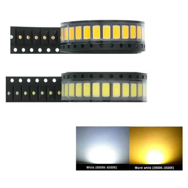 10 db 5730 típusú fehér SMD LED, 150mA, 50lm