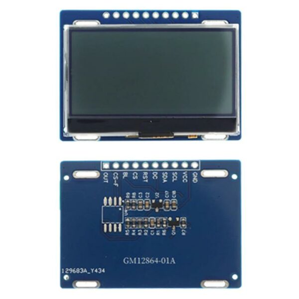GM12864 LCD modul 128x64 pixel, SPI, ST7565A vezérlővel