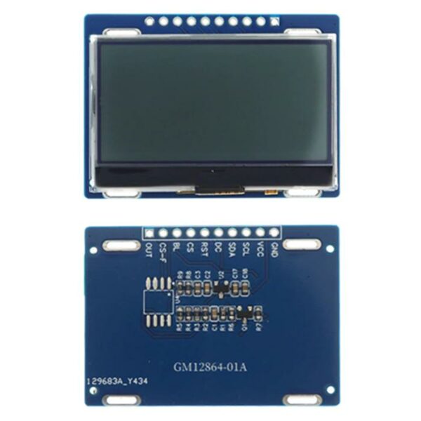 GM12864 LCD modul 128x64 pixel, SPI, ST7565A vezérlővel