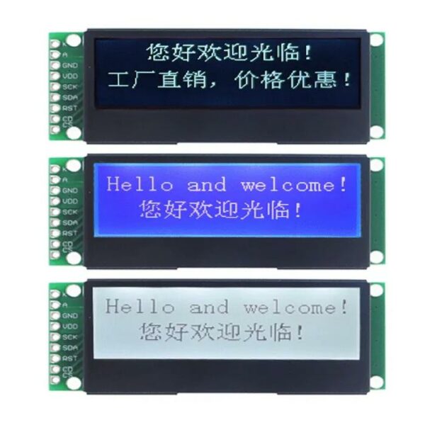 192x64 pixeles grafikus LCD modul UC1609C vezérlővel, háttérvilágítással, 5V