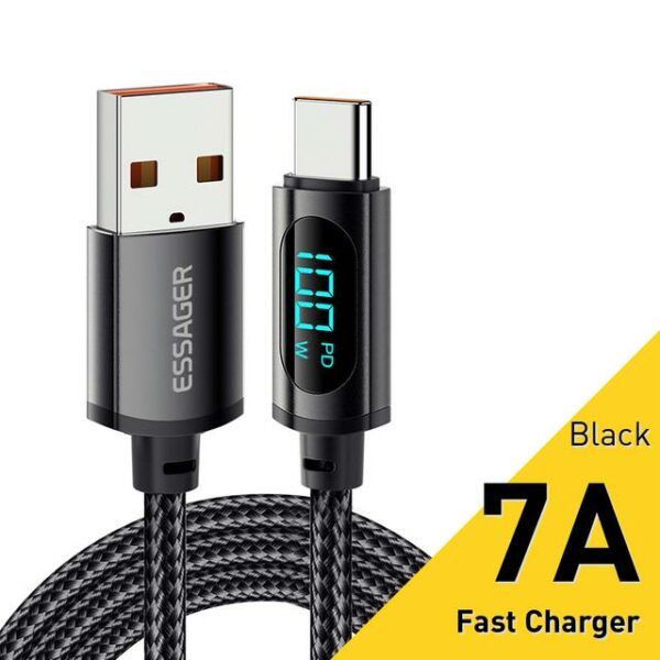 ESSAGER USB-C kábel 1m 7A-ig teljesítmény kijelzéssel