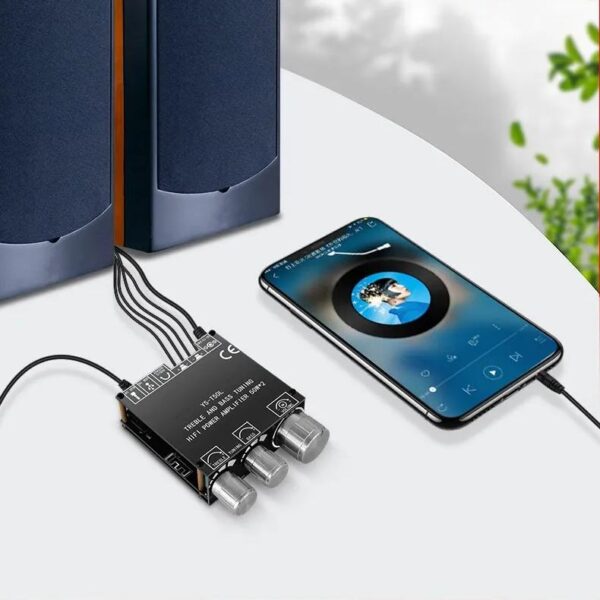 T50L Bluetooth 5.0 2x40W erősítő modul hangszínszabályzóval