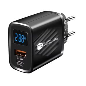 3A-es telefontöltő 2 kimenettel kijelzővel