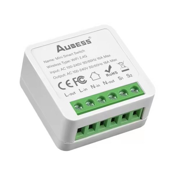 Aubess mini okoskapcsoló WiFi-s, Tuya kompatibilis