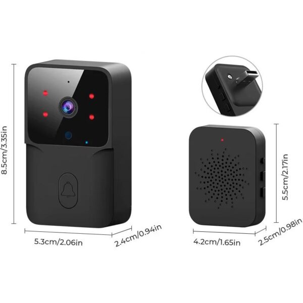 Okos WiFi video kaputelefon, Tuya kompatibilis, fekete - Image 2