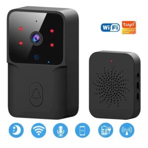 Okos WiFi video kaputelefon, Tuya kompatibilis, fekete