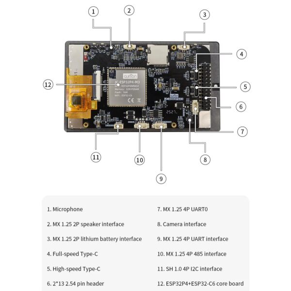 ESP32P4+ESP32C6 4.3" érintőképernyős minicomputer - Image 5