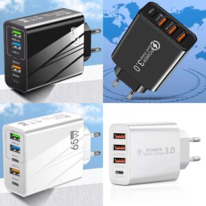 Különféle telefontöltők több USB kimenettel