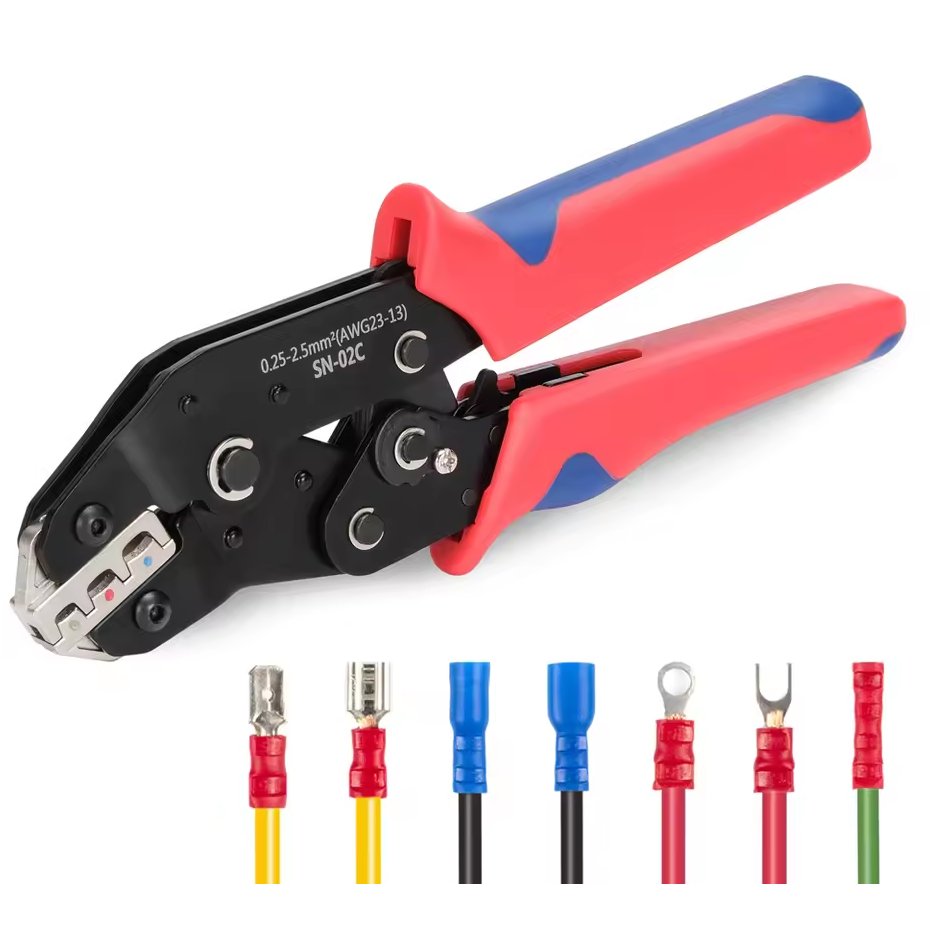 SN-02C krimpelő fogó szigetelt csatlakozókhoz 0.25-2.5mm2