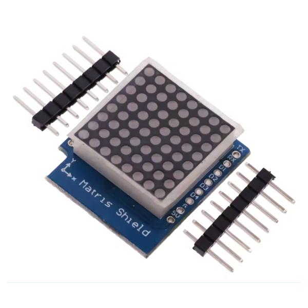 8x8-as LED mátrix WeMos D1 Mini mikrokontroller modulhoz