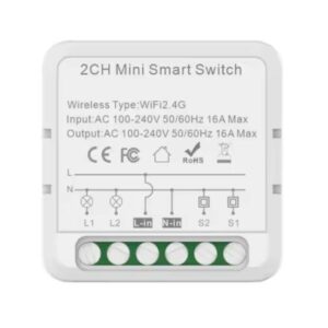 2 csatornás okoskapcsoló WiFi-s, Tuya kompatibilis
